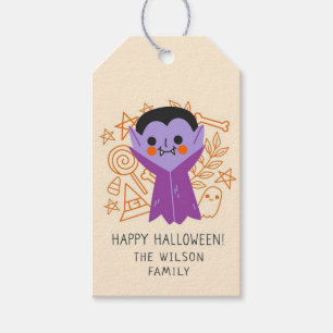 Happy halloween Dracula Presentetikett
