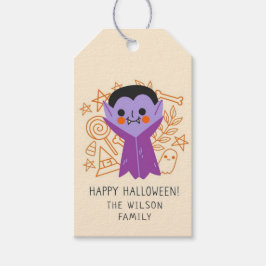 Happy halloween Dracula Presentetikett