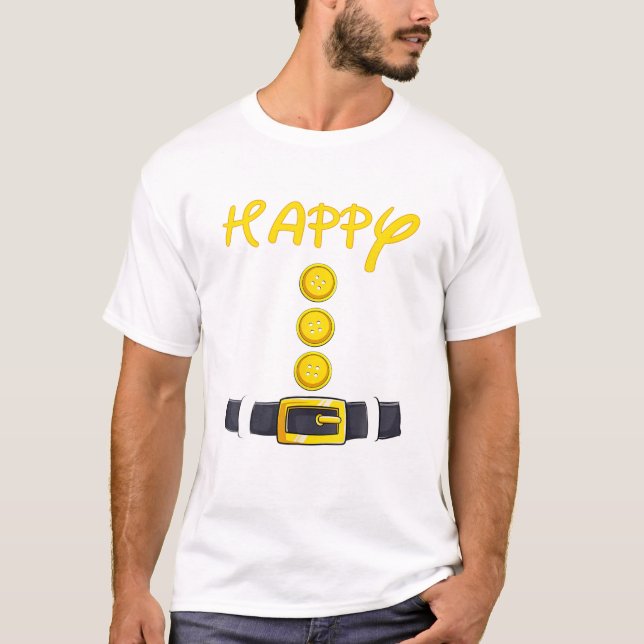 Happy halloween Dwarf Costume Färg Matching T Shirt (Framsida)