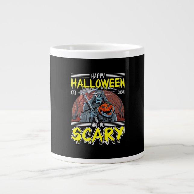 Happy Halloween Eat Drink And Be Scary Cool  Jumbo Mugg (Framsidan)