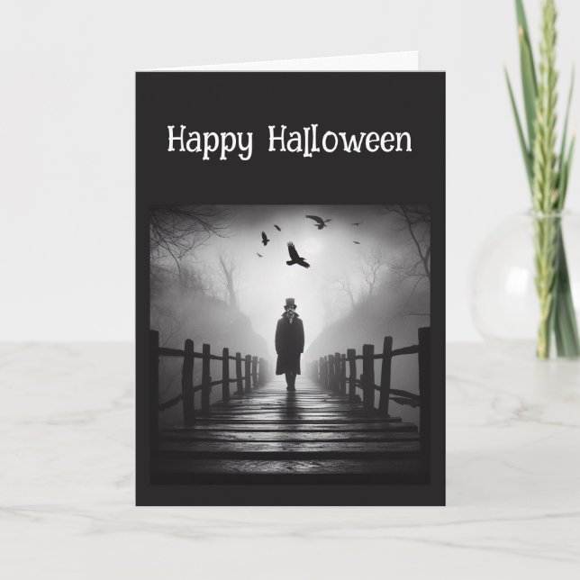 Happy halloween Edgar Allan Poe Raven Dikt Kort (Framsida)