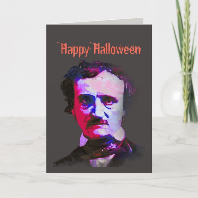 Happy halloween Edgar Allan Poe Raven Dikt Kort (Framsida)