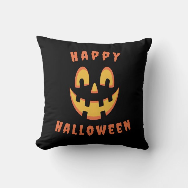 Happy halloween Editable Pumpkin Jack o lantern Kudde (Framsida)