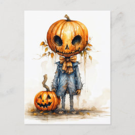 Happy halloween Eerie Pumpkin Fiend Vykort