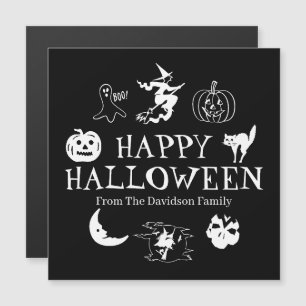 Happy halloween, eget namn, svart, vit pooky Mag