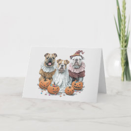 Happy halloween English Bulldog Pumpkin Helgkort