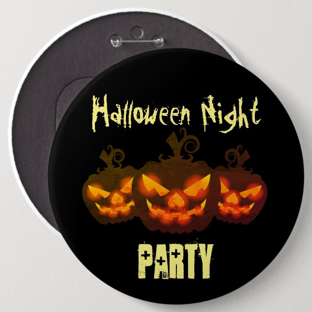 happy halloween Evil Pumpkins Round Button Knapp (Framsida & baksida)