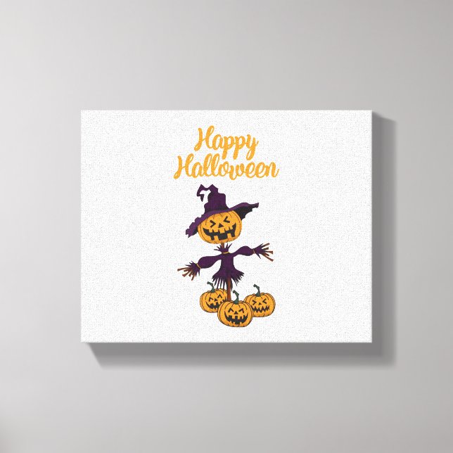Happy halloween Fågelskrämma Canvastryck (Framsida)