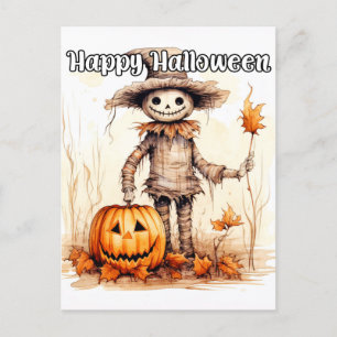 Happy halloween Fågelskrämma Vykort