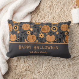 Happy Halloween Fall Pumpkin Family Name Lumbarkudde