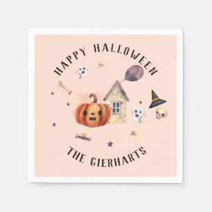 Happy halloween familjetraffer Anpassningsbar Part Pappersservett