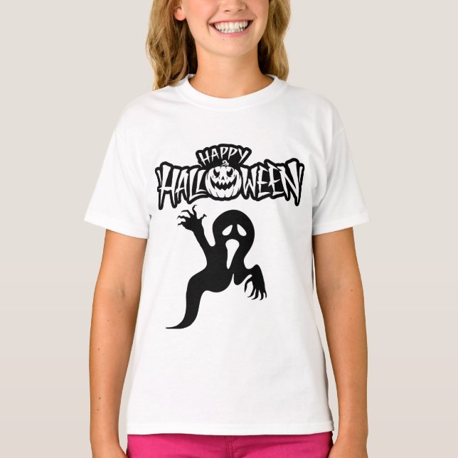 Happy Halloween fantôme  T Shirt (Framsida)
