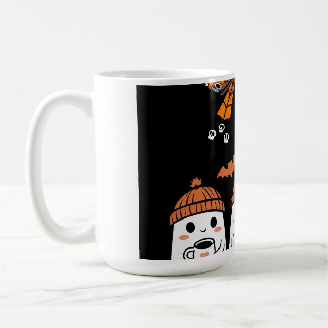 Happy Halloween – fantômes café mignons Kaffemugg (Vänster)
