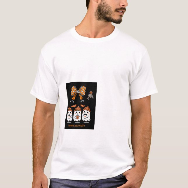 Happy Halloween – fantômes café mignons T Shirt (Framsida)