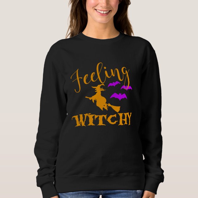 Happy Halloween Feeling Witchy T Shirt (Framsida)