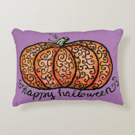 Happy halloween filigree-pumpa prydnadskudde