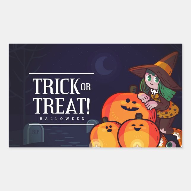 Happy halloween Firande Rektangulärt Klistermärke (Framsida)