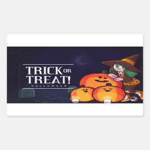 Happy halloween Firande Rektangulärt Klistermärke