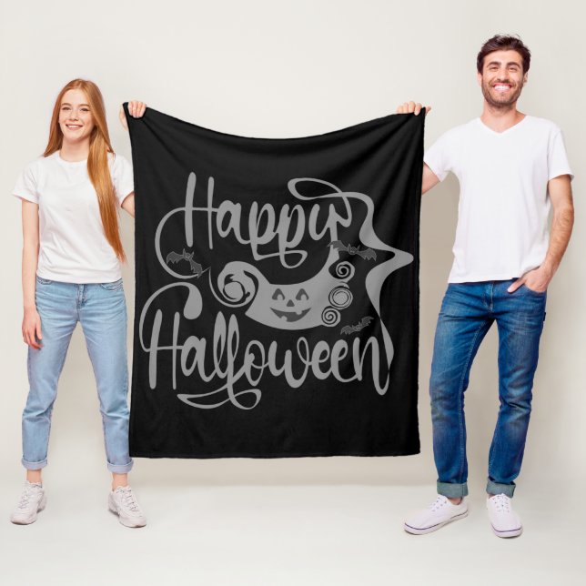 Happy halloween fladdermöss jack o lantern fleecefilt (På plats)