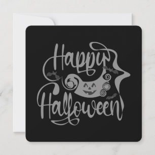 Happy halloween fladdermöss jack o lantern inbjudningar
