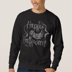 Happy halloween fladdermöss jack o lantern lång ärmad tröja