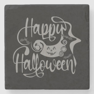 Happy halloween fladdermöss jack o lantern stenunderlägg