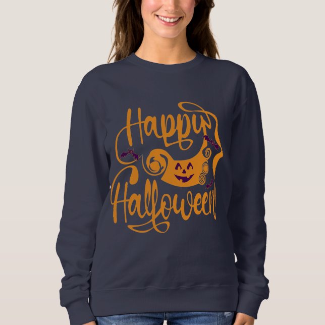 Happy halloween fladdermöss jack o lantern t shirt (Framsida)