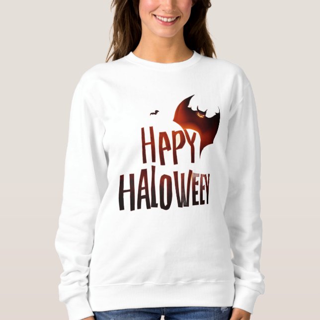 Happy halloween Fladdermus Design - Orange Greetin T Shirt (Framsida)