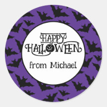 Happy halloween fladdermus lila svartpunkt Ditt na