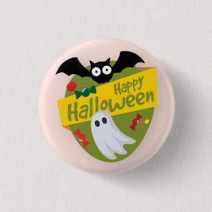 Happy halloween Fladdermus och Ghost Fäst knapp