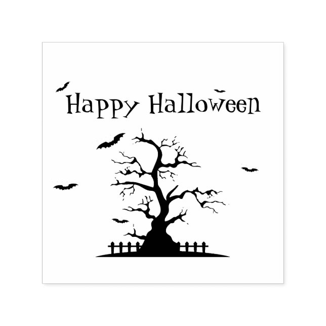Happy halloween Fladdermus självinkande Frimärke - Självfärgande Stämpel (Design)