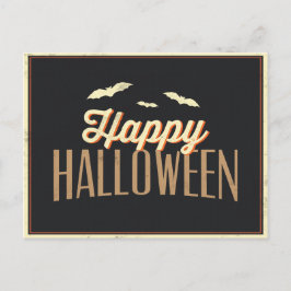 Happy halloween Fladdermus Typografi Hälsning Vykort