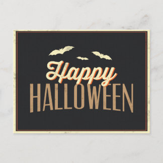 Happy halloween Fladdermus Typografi Hälsning Vykort