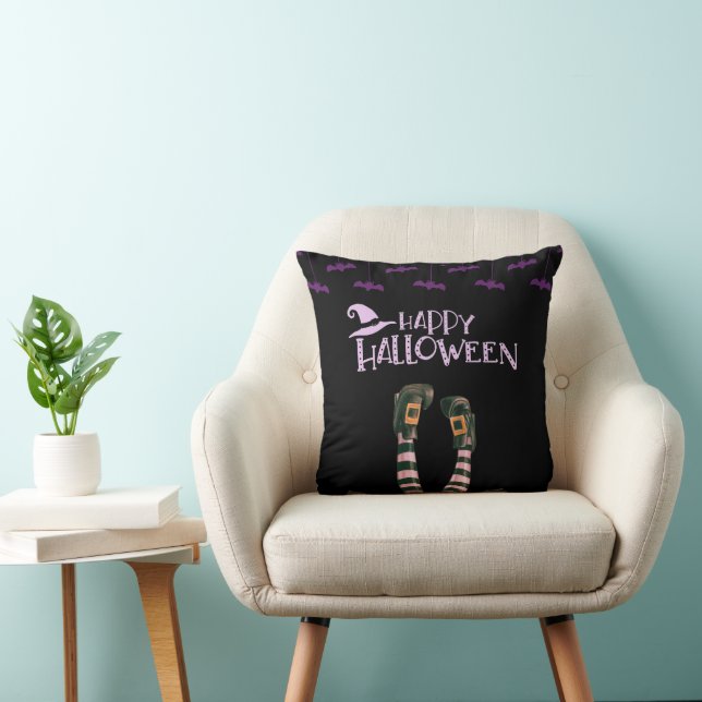 Happy halloween Fladdermus Witches Socks Black Hal Kudde (Stol)