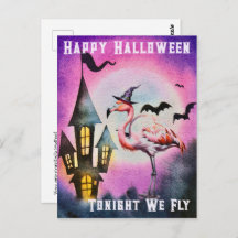Happy halloween Flamingo Fladdermus Haunted Castle