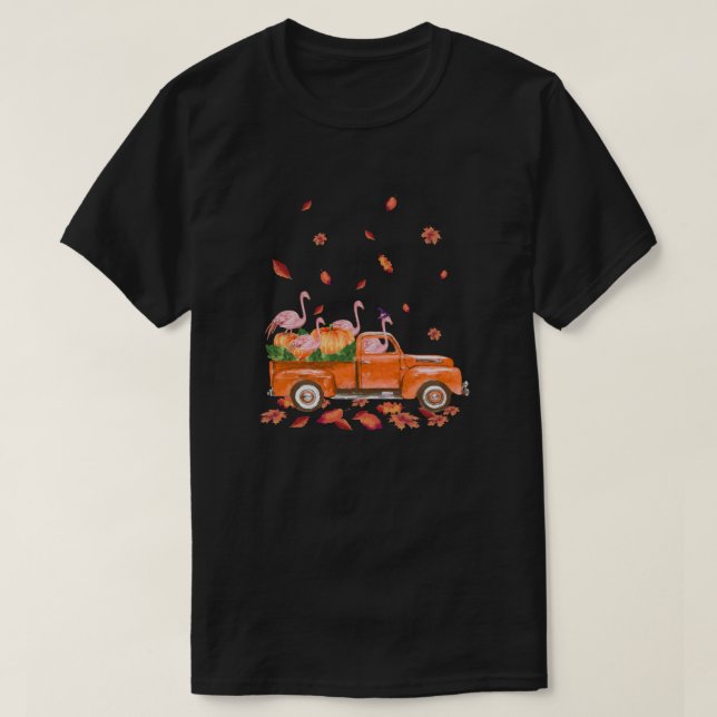 Happy halloween Flamingo hösthönspumpan Lastbil T Shirt (Design framsida)