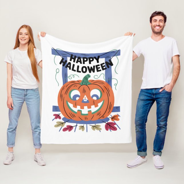 Happy halloween Fleece Blanket (På plats)