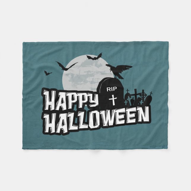 Happy halloween fleecefilt (Framsidan (Horisontell))