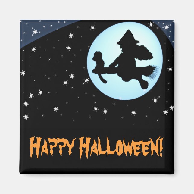 Happy halloween, flygande Witch och Monkey Magnet (Framsidan)