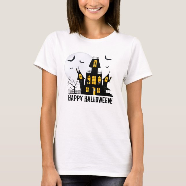 Happy halloween Flytande Fladdermöss Taloky Hauned T Shirt (Framsida)