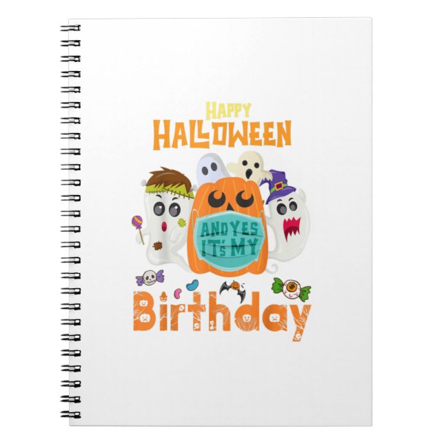 Happy halloween födelsedag född i oktober Hallowee Anteckningsbok (Framsidan)