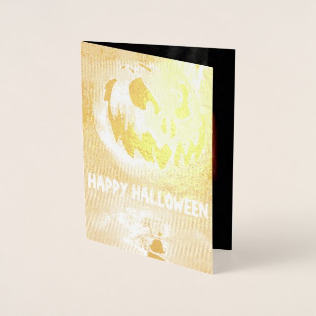 HAPPY HALLOWEEN FOLIERAT KORT (Framsida)