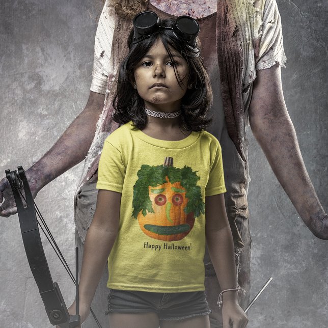 Happy halloween Food Pumpkin Ansikte Kids Shirt Tee Shirt (Happy Halloween Food Pumpkin Face Kids Shirt)