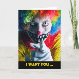 Happy Halloween For Anyone Creepy Evil Clown Helgkort