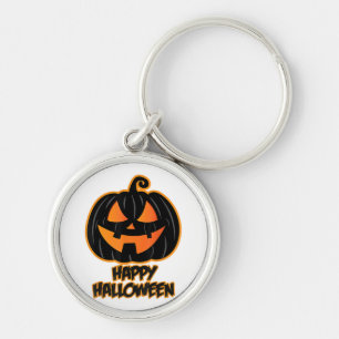 Happy halloween för manar och kvinnliga - Pumpkin Rund Silverfärgad Nyckelring