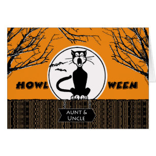 Happy halloween för Moster och farbror, Scaredy Ca Hälsningskort