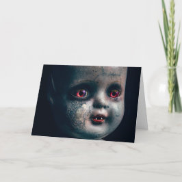 Happy halloween för någon Creepy Hauny Doll Helgkort