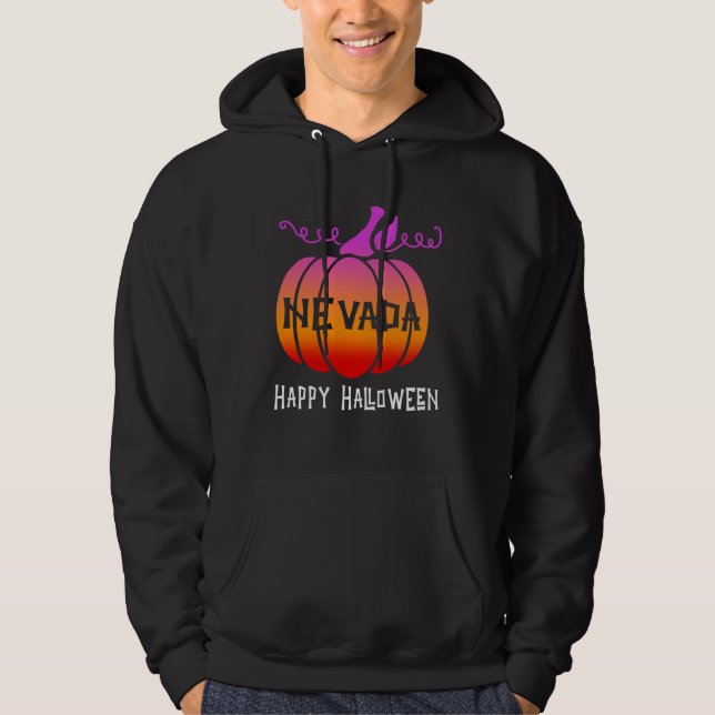 Happy Halloween For Nevada Women Men Boo Pumpkin Hoodie (Framsida)