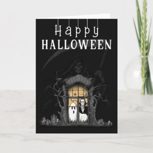 Happy halloween-fotokort tack kort