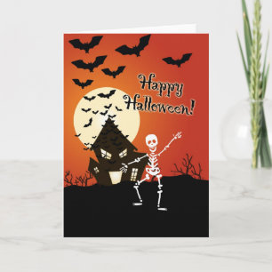 Happy halloween från dansskelettet kort